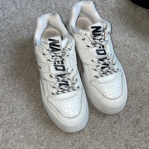 Naked Wolfe Pixie White Leather Sneakers
